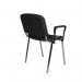 Taurus meeting room stackable chair with chrome frame and fixed arms - charcoal TAU40006-C