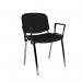 Taurus meeting room stackable chair with chrome frame and fixed arms - black TAU40006-K