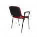 Taurus meeting room stackable chair with chrome frame and fixed arms - red TAU40006-R