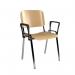 Taurus wooden meeting room stackable chair with fixed arms - beech with chrome frame TAU40006-W