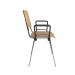 Taurus wooden meeting room stackable chair with fixed arms - beech with chrome frame TAU40006-W