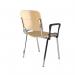 Taurus wooden meeting room stackable chair with fixed arms - beech with chrome frame TAU40006-W