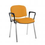 Taurus meeting room stackable chair with chrome frame and fixed arms - Solano Yellow TAU40006-YS072