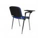 Taurus meeting room chair with chrome frame and writing tablet - blue TAU40007-B