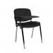 Taurus meeting room chair with chrome frame and writing tablet - charcoal TAU40007-C