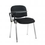 Taurus meeting room chair with chrome frame and writing tablet - charcoal TAU40007-C