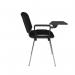 Taurus meeting room chair with chrome frame and writing tablet - black TAU40007-K