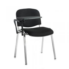 Taurus meeting room chair with chrome frame and writing tablet - black TAU40007-K