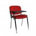 Taurus meeting room chair with chrome frame and writing tablet - red TAU40007-R