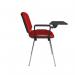 Taurus meeting room chair with chrome frame and writing tablet - red TAU40007-R