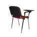 Taurus meeting room chair with chrome frame and writing tablet - red TAU40007-R