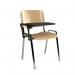 Taurus wooden meeting room chair with writing tablet - beech with chrome frame TAU40007-W