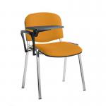 Taurus meeting room stackable chair with chrome frame and writing tablet - Solano Yellow TAU40007-YS072
