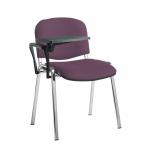 Taurus meeting room stackable chair with chrome frame and writing tablet - Bridgetown Purple TAU40007-YS102