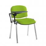 Taurus meeting room stackable chair with chrome frame and writing tablet - Madura Green TAU40007-YS156