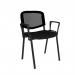 Taurus mesh back meeting room stackable chair with fixed arms - black TAUMA