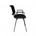 Taurus mesh back meeting room stackable chair with fixed arms - black TAUMA