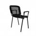 Taurus mesh back meeting room stackable chair with fixed arms - black TAUMA