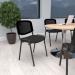 Taurus mesh back meeting room stackable chair with fixed arms - black TAUMA