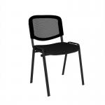 Taurus mesh back meeting room stackable chair with no arms - black TAUMK