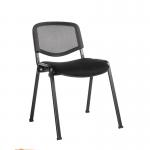 Taurus mesh back meeting room stackable chair with no arms - black