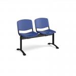 Taurus plastic seating - bench 2 wide with 2 seats - blue