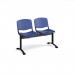 Taurus plastic seating - bench 2 wide with 2 seats - blue TAU-P-B2-PB