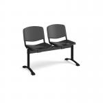 Taurus plastic seating - bench 2 wide with 2 seats - black TAU-P-B2-PK