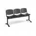 Taurus plastic seating - bench 3 wide with 3 seats - black TAU-P-B3-PK