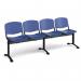 Taurus plastic seating - bench 4 wide with 4 seats - blue