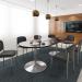 Trumpet base circular boardroom table 1000mm - silver base, oak top TB10C-S-O