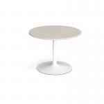 Trumpet base circular boardroom table 1000mm - white base, light grey top TB10C-WH-LG
