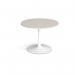 Trumpet base circular boardroom table 1000mm - white base, light grey top TB10C-WH-LG