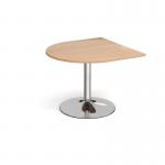 Trumpet base radial extension table 1000mm x 1000mm - chrome base and beech top