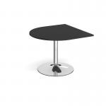 Trumpet base radial extension table 1000mm x 1000mm - chrome base, black top TB10D-C-BK