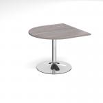 Trumpet base radial extension table 1000mm x 1000mm - chrome base and grey oak top TB10D-C-GO