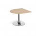 Trumpet base radial extension table 1000mm x 1000mm - chrome base, kendal oak top TB10D-C-KO