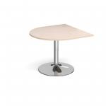 Trumpet base radial extension table 1000mm x 1000mm - chrome base and maple top