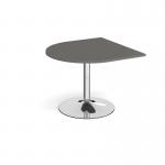 Trumpet base radial extension table 1000mm x 1000mm - chrome base, onyx grey top TB10D-C-OG