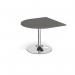 Trumpet base radial extension table 1000mm x 1000mm - chrome base, onyx grey top TB10D-C-OG