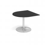 Trumpet base radial extension table 1000mm x 1000mm - silver base, black top TB10D-S-BK