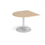 Trumpet base radial extension table 1000mm x 1000mm - silver base, kendal oak top TB10D-S-KO