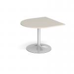 Trumpet base radial extension table 1000mm x 1000mm - silver base, light grey top TB10D-S-LG