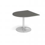 Trumpet base radial extension table 1000mm x 1000mm - silver base, onyx grey top TB10D-S-OG