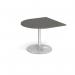 Trumpet base radial extension table 1000mm x 1000mm - silver base, onyx grey top TB10D-S-OG