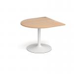 Trumpet base radial extension table 1000mm x 1000mm - white base and beech top