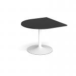 Trumpet base radial extension table 1000mm x 1000mm - white base, black top TB10D-WH-BK