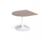 Trumpet base radial extension table 1000mm x 1000mm - white base, Barcelona walnut top TB10D-WH-BW