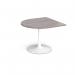 Trumpet base radial extension table 1000mm x 1000mm - white base, grey oak top TB10D-WH-GO