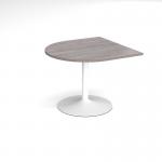 Trumpet base radial extension table 1000mm x 1000mm - white base and grey oak top TB10D-WH-GO